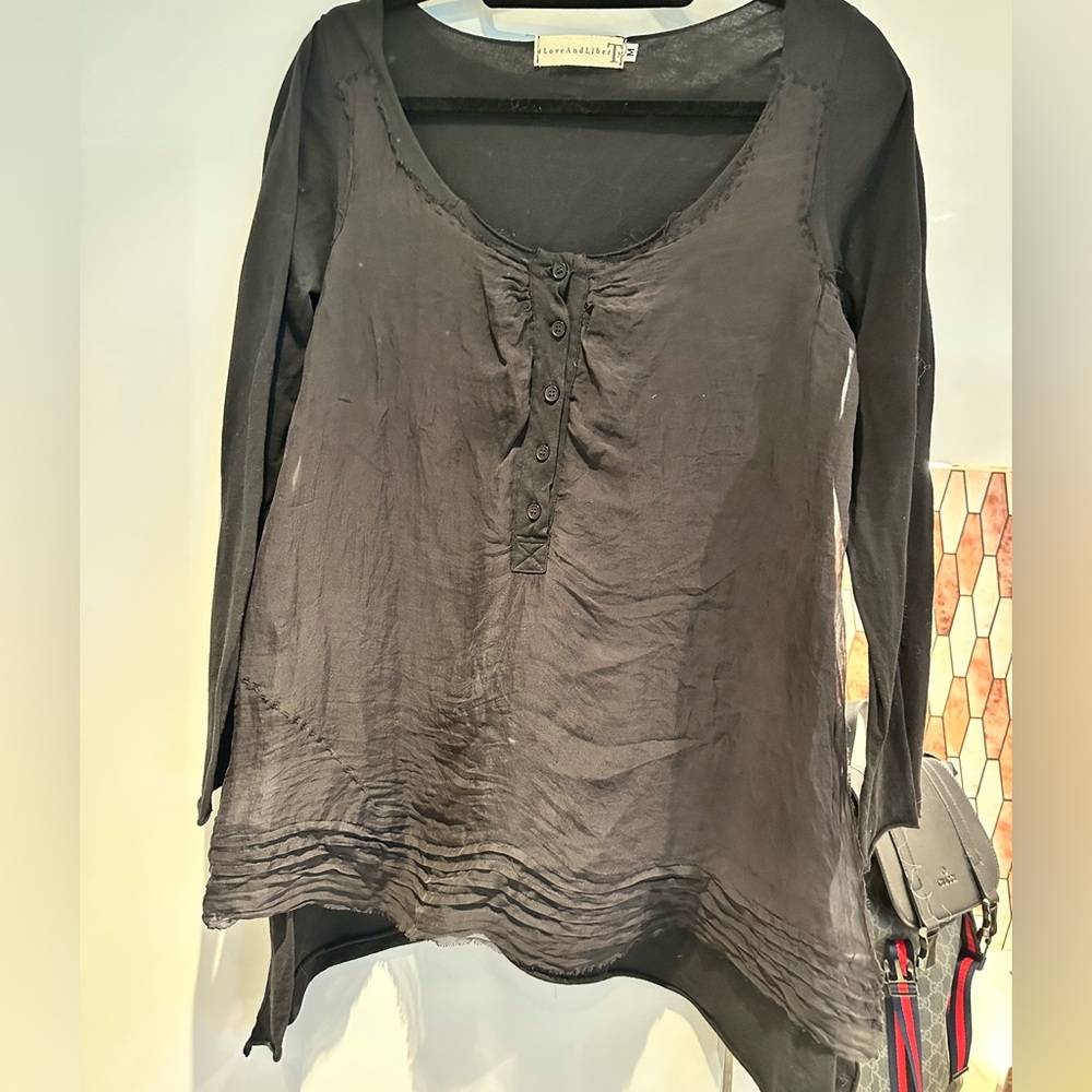 Chic Black Long Sleeve Women's Top